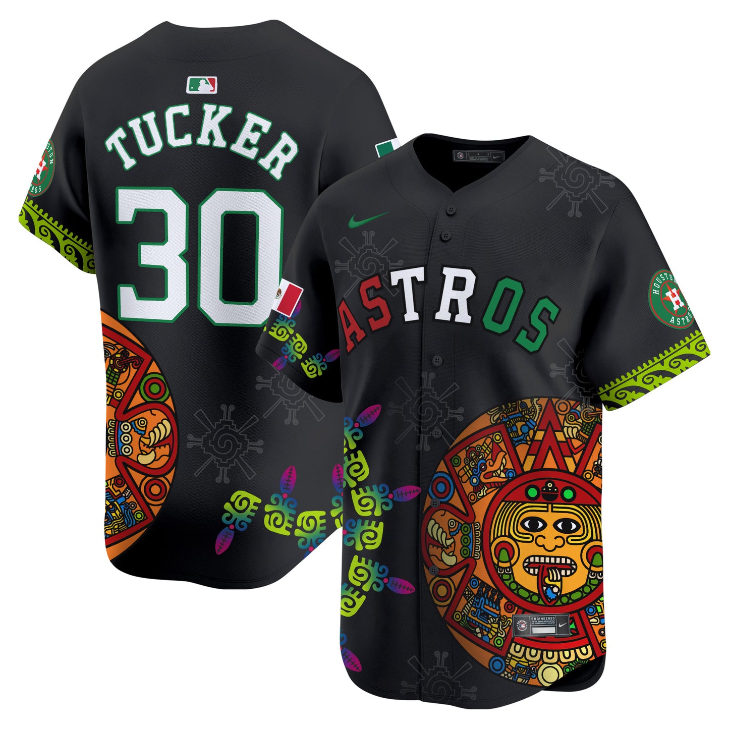 Astros Mexico Aztec Calendar Vapor Premier Limited Jersey - Printed