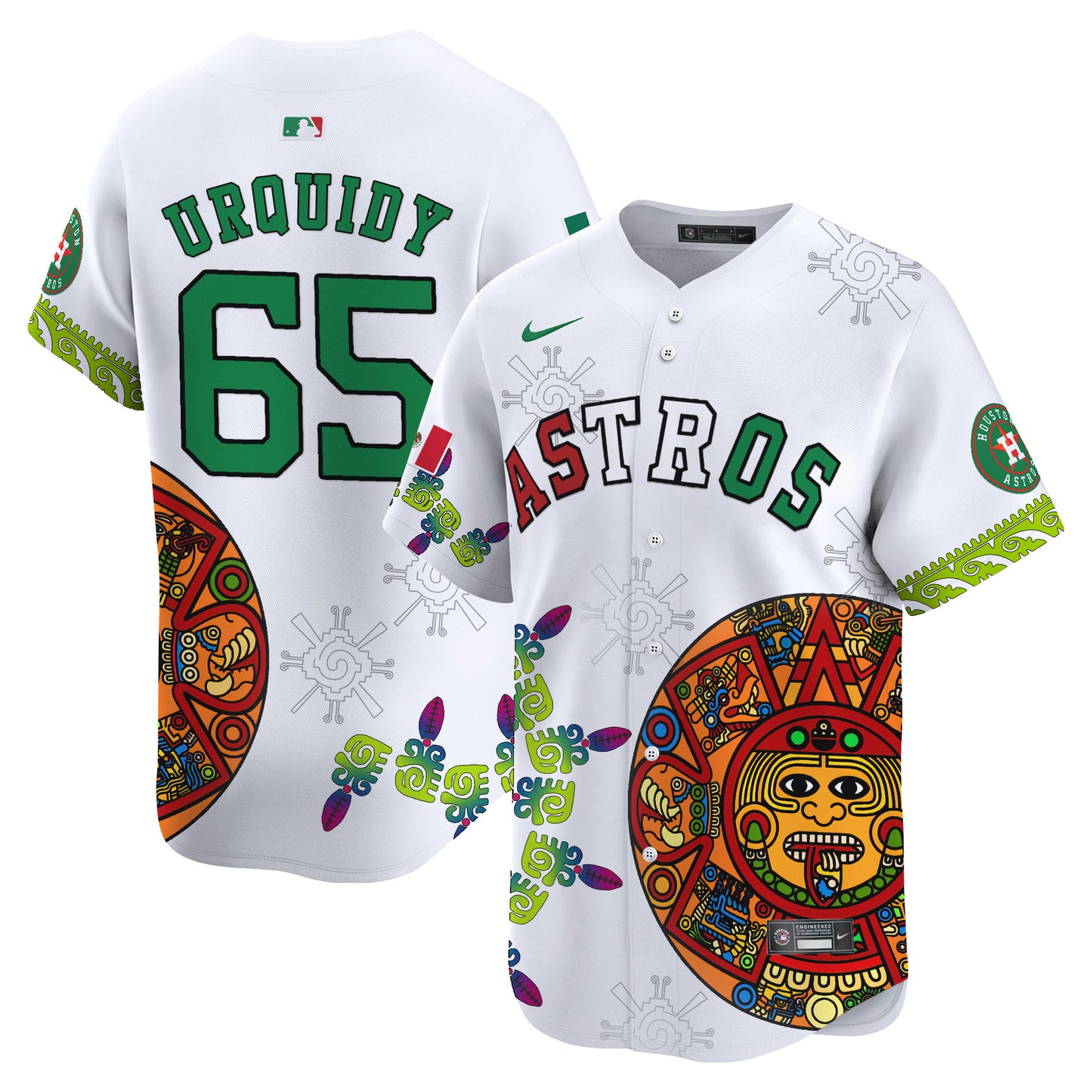 Astros Mexico Aztec Calendar Vapor Premier Limited Jersey - Printed