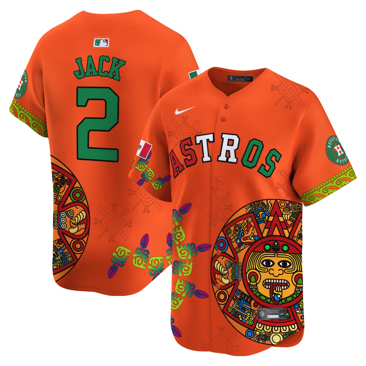 Astros Mexico Aztec Calendar Vapor Premier Limited Jersey - Printed