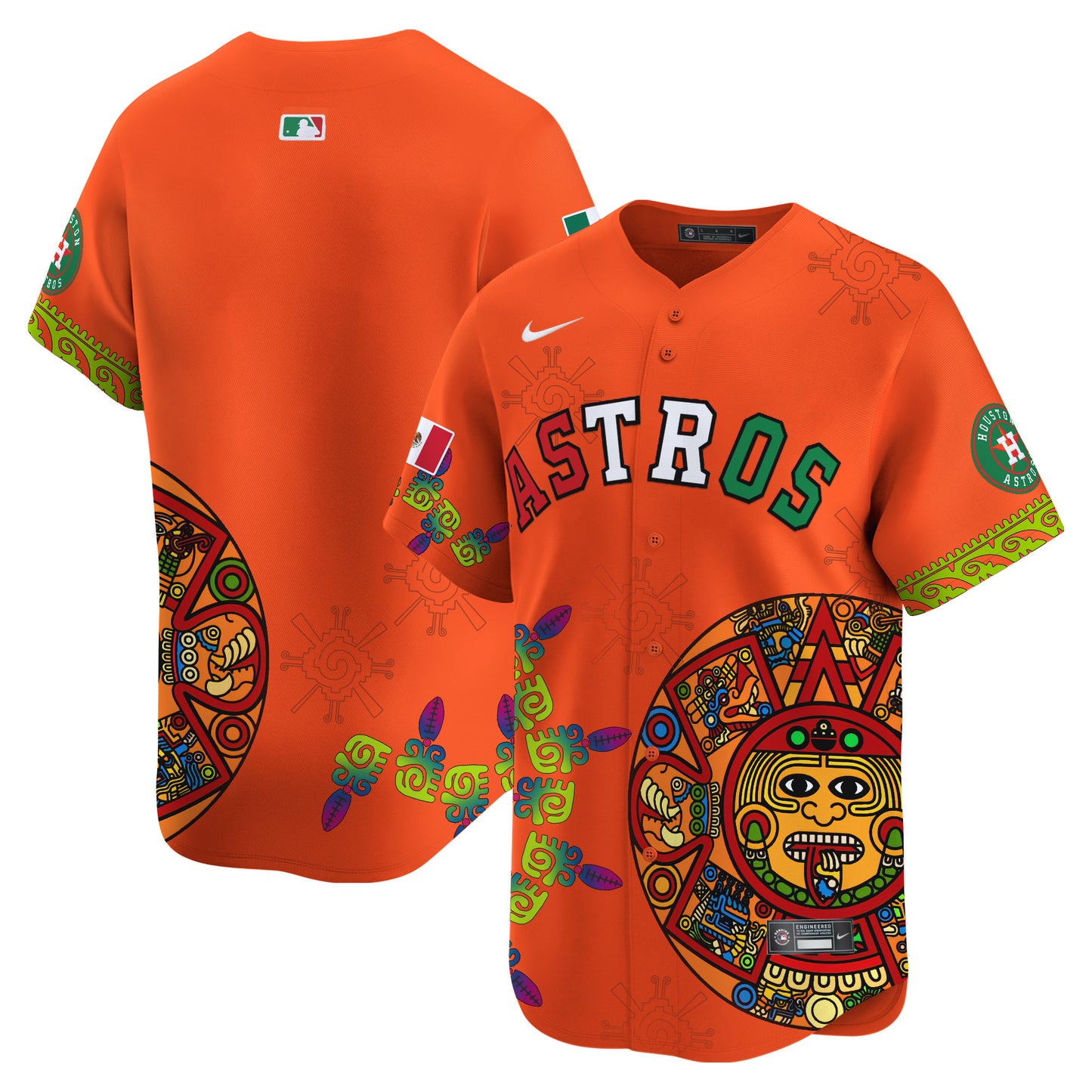 Astros Mexico Aztec Calendar Vapor Premier Limited Jersey - Printed