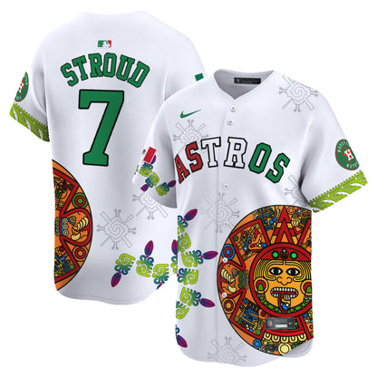 Astros Mexico Aztec Calendar Vapor Premier Limited Jersey - Printed