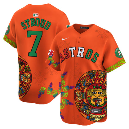 Astros Mexico Aztec Calendar Vapor Premier Limited Jersey - Printed