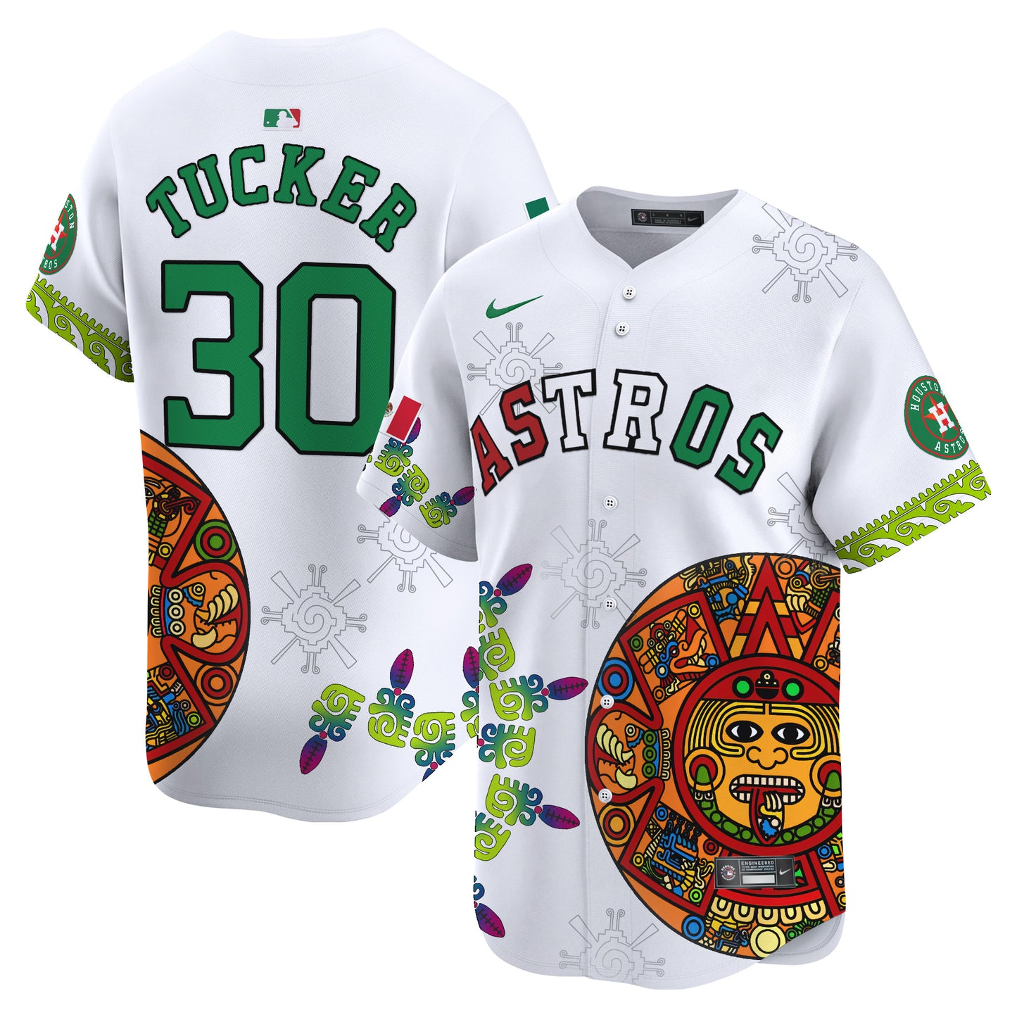 Astros Mexico Aztec Calendar Vapor Premier Limited Jersey - Printed