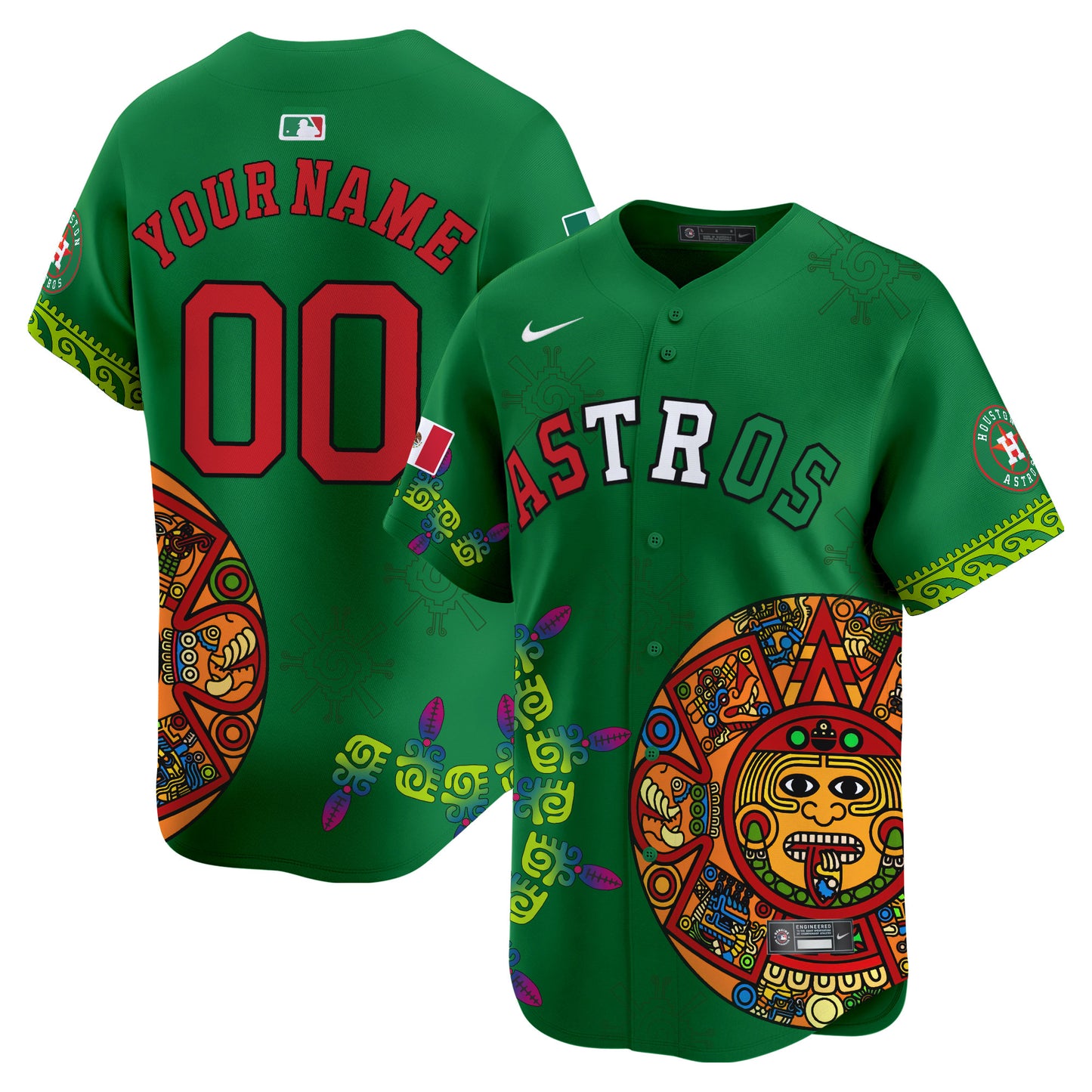 Astros Mexico Aztec Calendar Vapor Premier Limited Custom Jersey - Printed