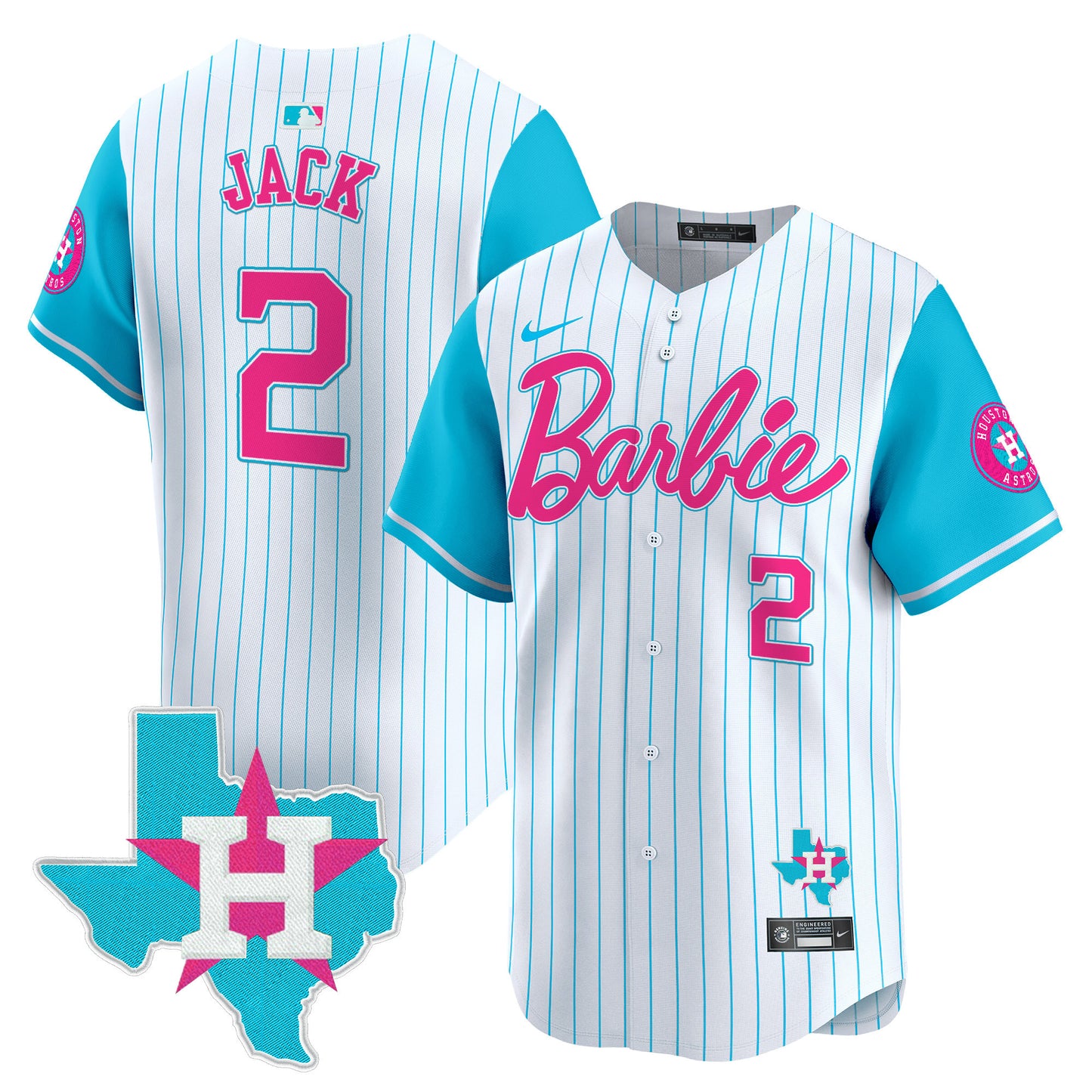 Astros Barbie Vapor Premier Limited Jersey - All Stitched