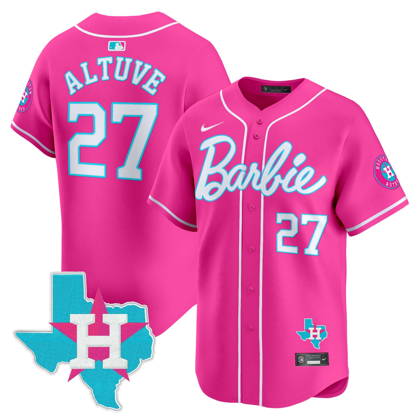 Astros Barbie Vapor Premier Limited Jersey - All Stitched