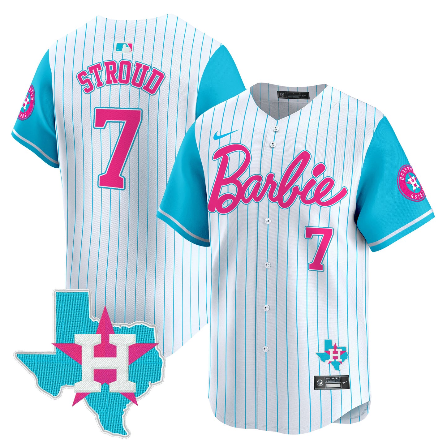 Astros Barbie Vapor Premier Limited Jersey - All Stitched