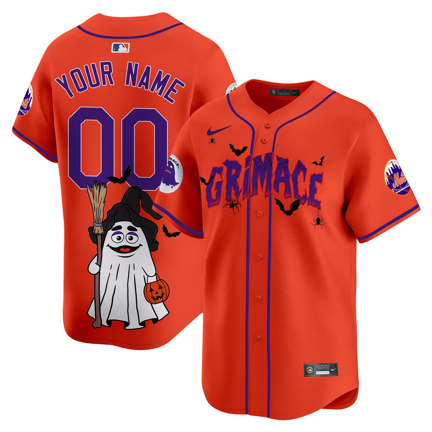 Mets Grimace Halloween Vapor Premier Limited Custom Jersey- Printed