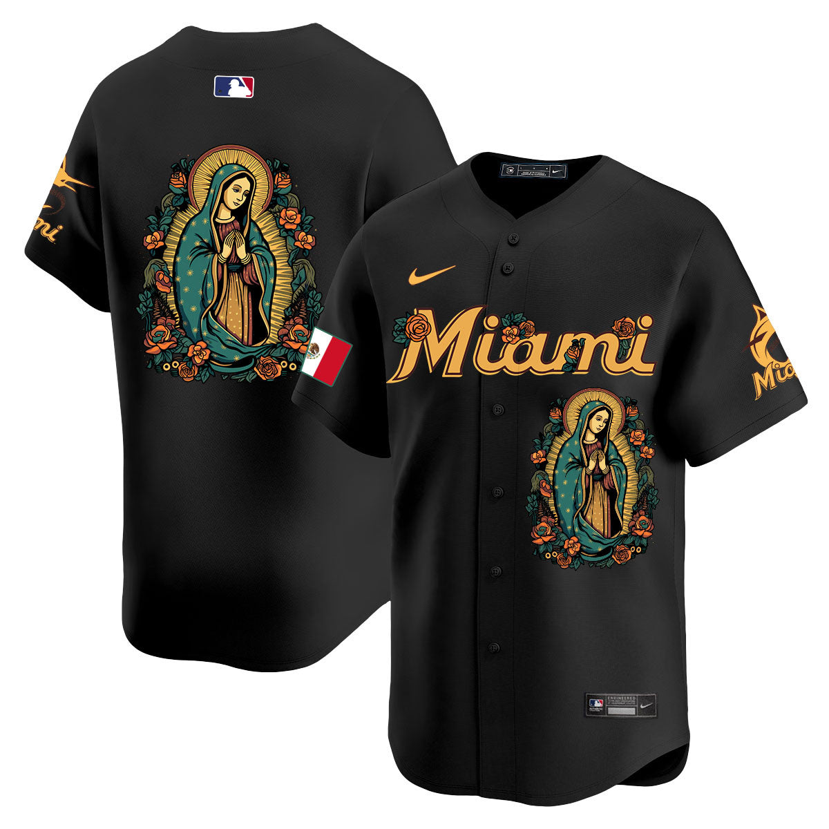 Marlins Mexico Guadalupe Vapor Premier Limited Jersey - Printed