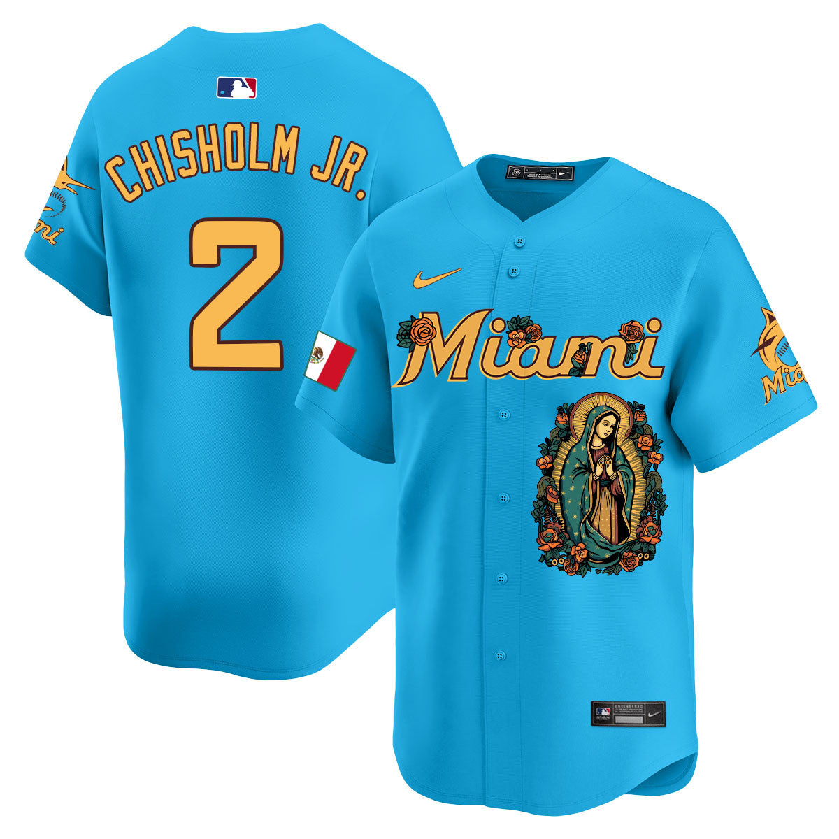 Marlins Mexico Guadalupe Vapor Premier Limited Jersey - Printed