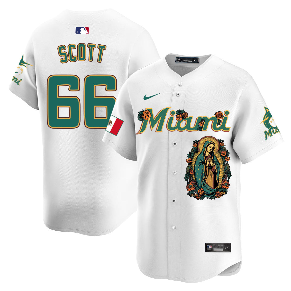 Marlins Mexico Guadalupe Vapor Premier Limited Jersey - Printed