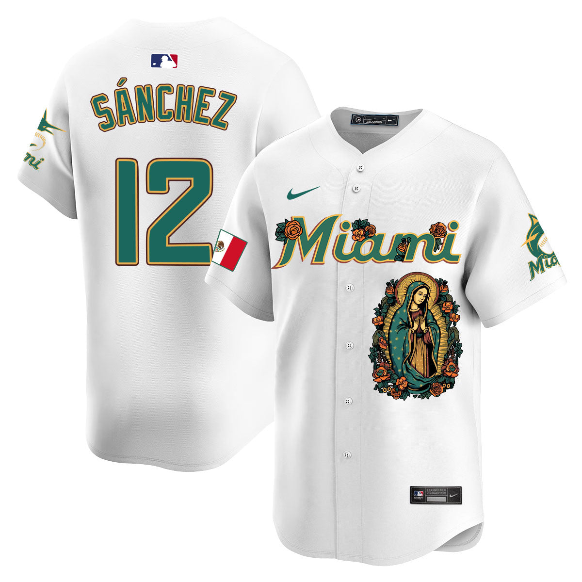 Marlins Mexico Guadalupe Vapor Premier Limited Jersey - Printed