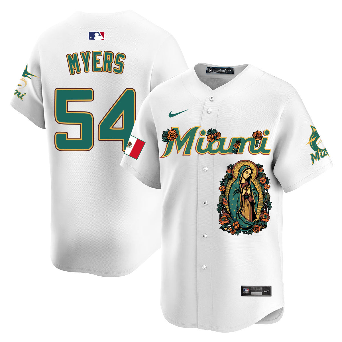 Marlins Mexico Guadalupe Vapor Premier Limited Jersey - Printed