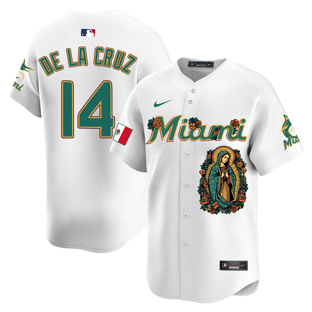 Marlins Mexico Guadalupe Vapor Premier Limited Jersey - Printed