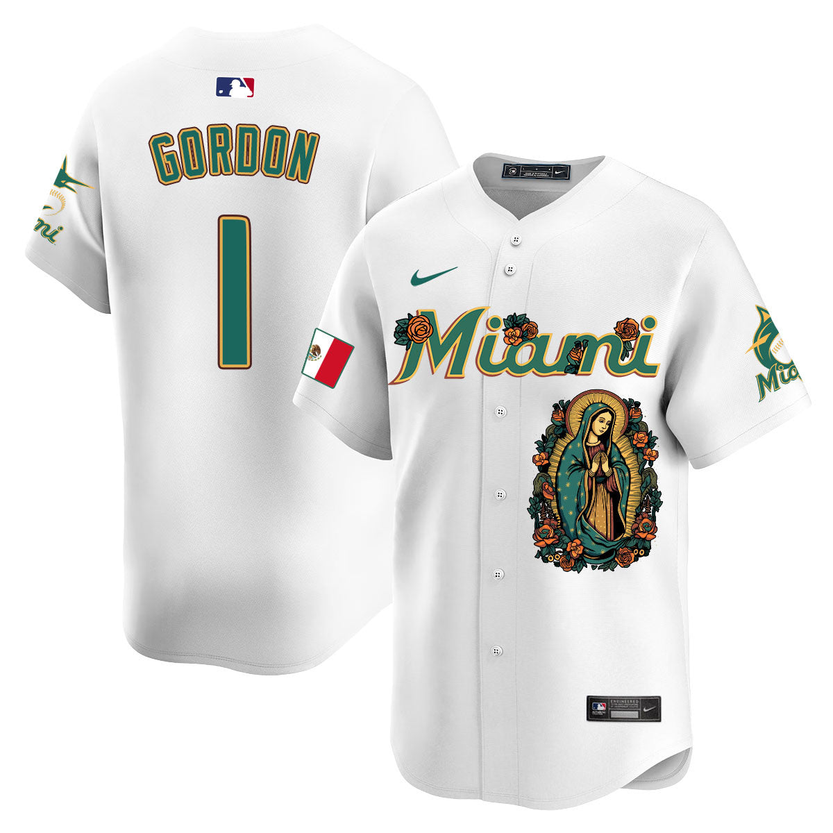 Marlins Mexico Guadalupe Vapor Premier Limited Jersey - Printed