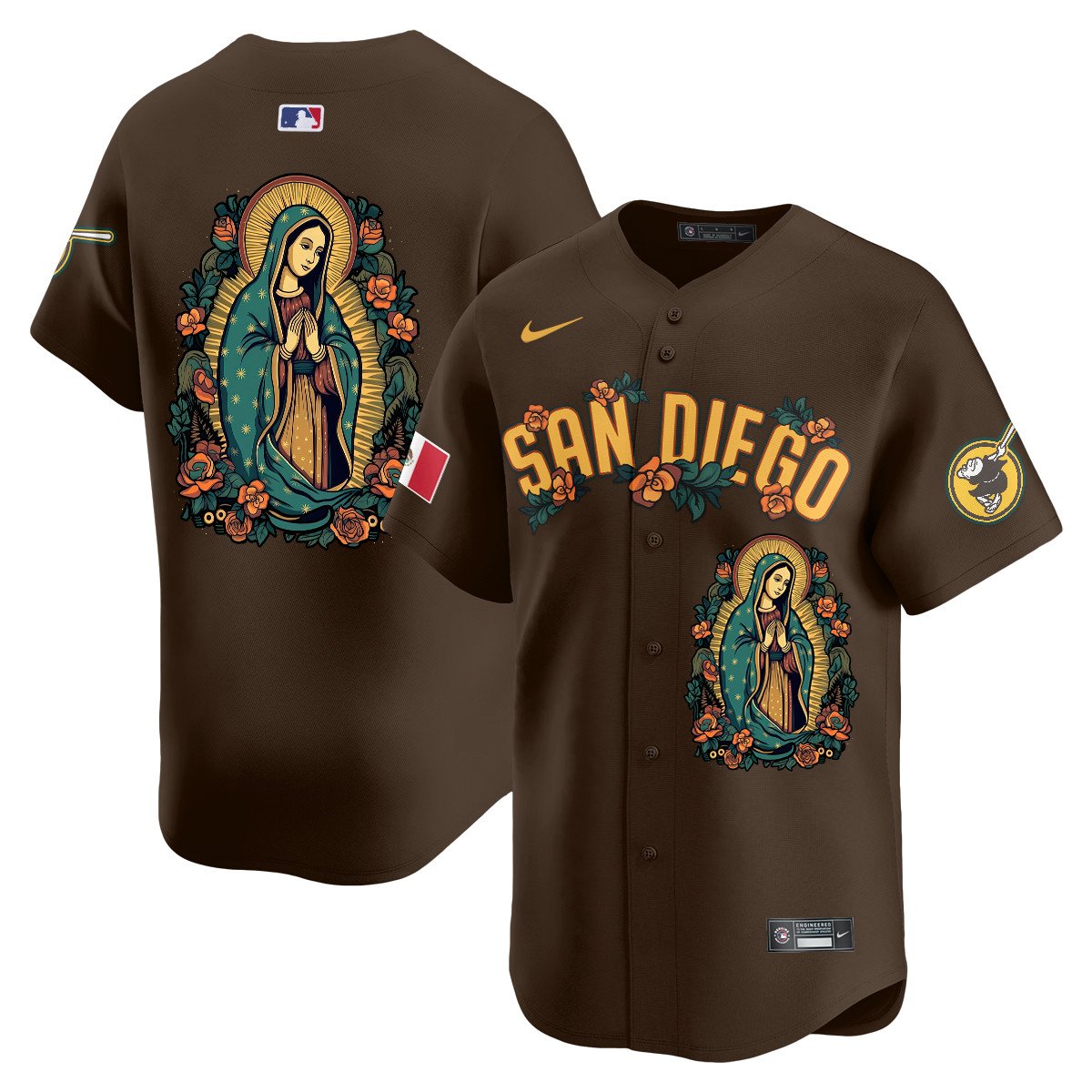 Padres Mexico Guadalupe Vapor Premier Limited Jersey - Printed