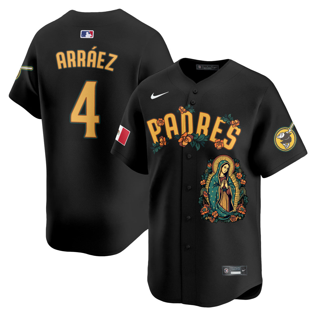 Padres Mexico Guadalupe Vapor Premier Limited Jersey - Printed