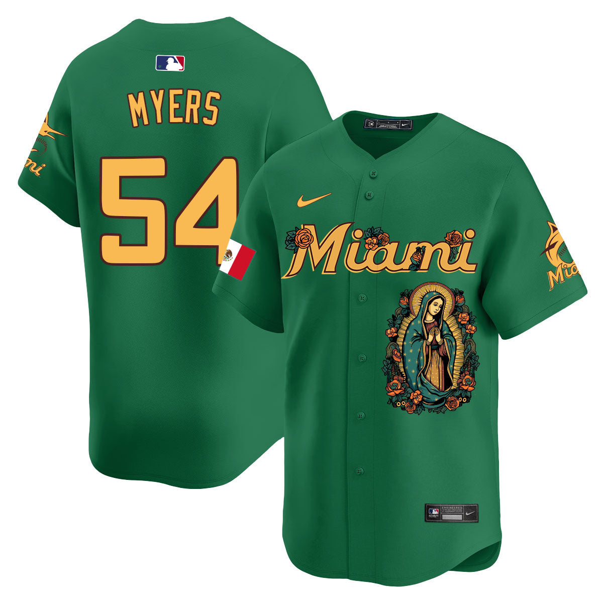 Marlins Mexico Guadalupe Vapor Premier Limited Jersey - Printed