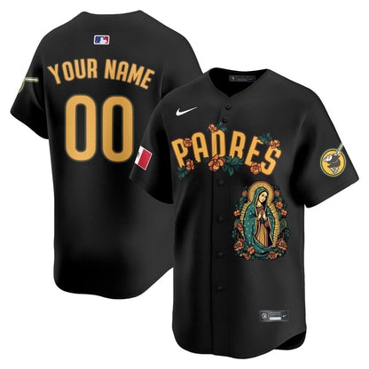 Custom Padres Mexico Guadalupe Vapor Premier Limited Jersey - Printed