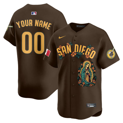 Custom Padres Mexico Guadalupe Vapor Premier Limited Jersey - Printed