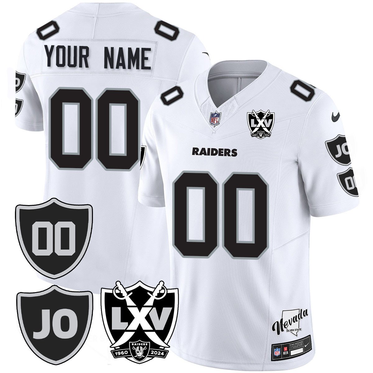 Custom Raiders Vapor Limited Jersey - All Stitched - Honor Jim Otto