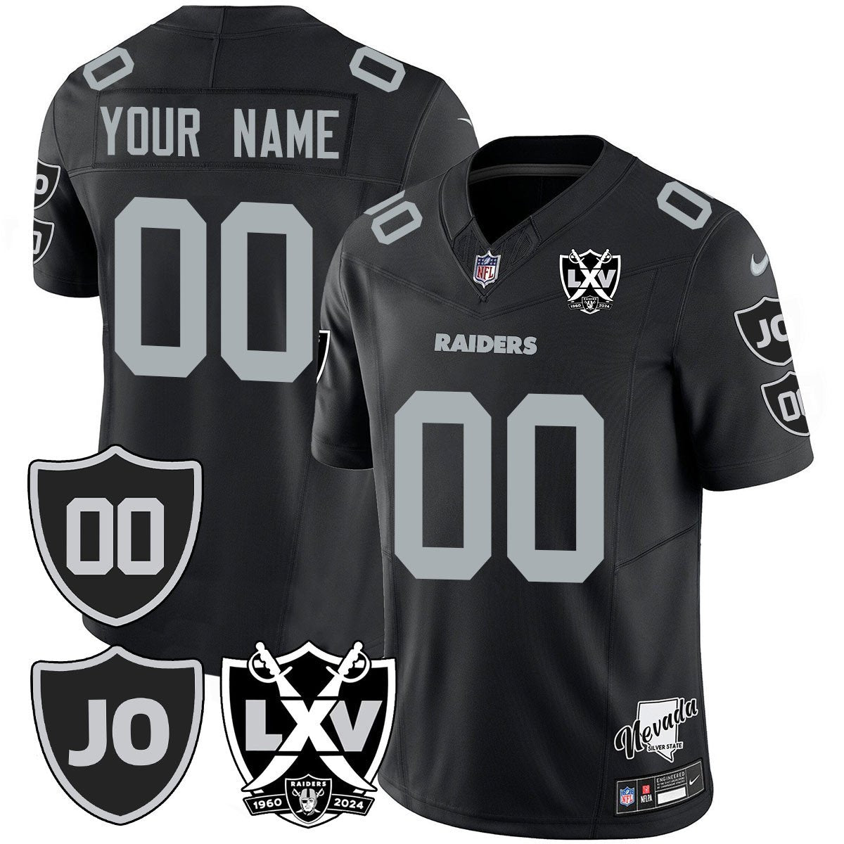 Custom Raiders Vapor Limited Jersey - All Stitched - Honor Jim Otto