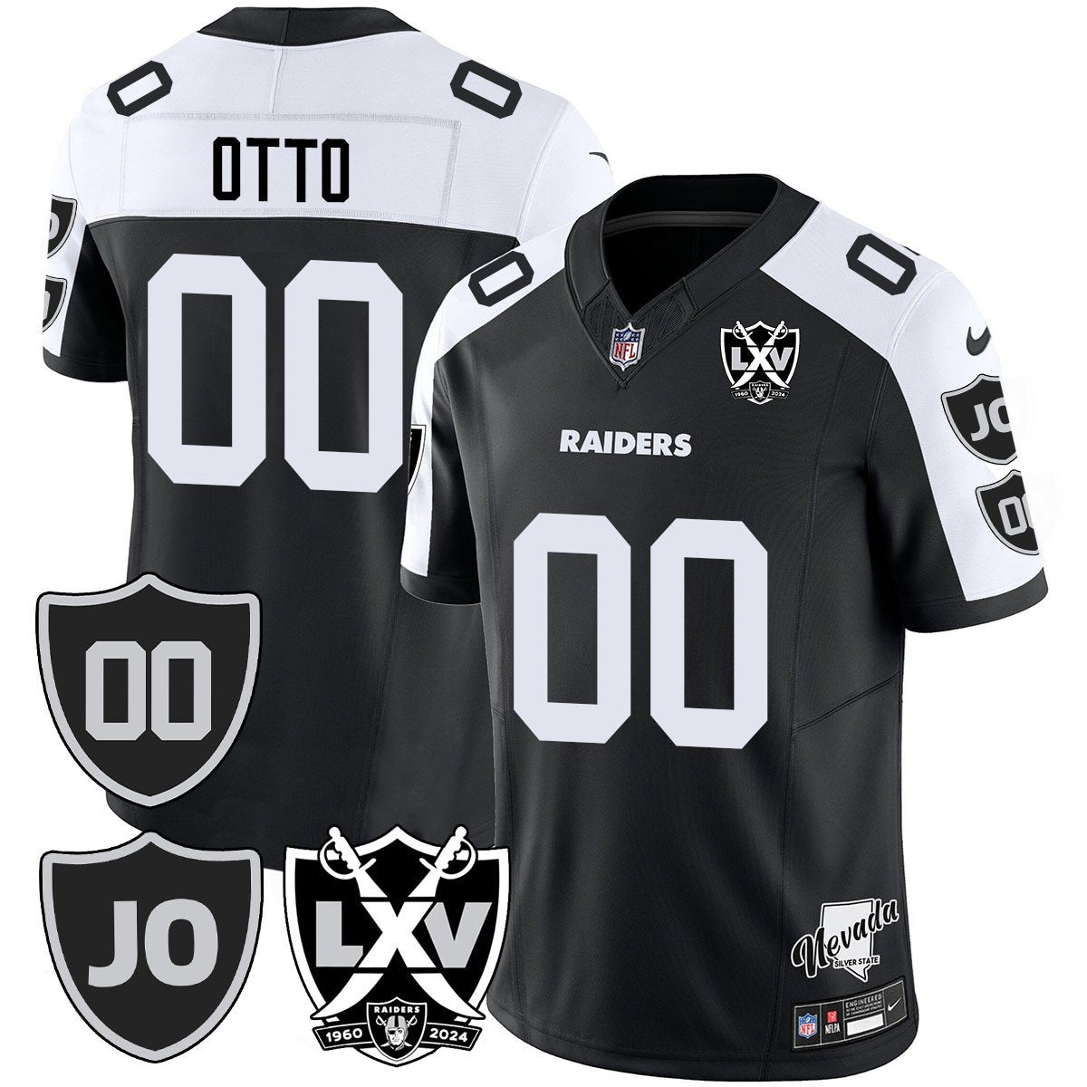 Custom Raiders Vapor Limited Jersey - All Stitched - Honor Jim Otto