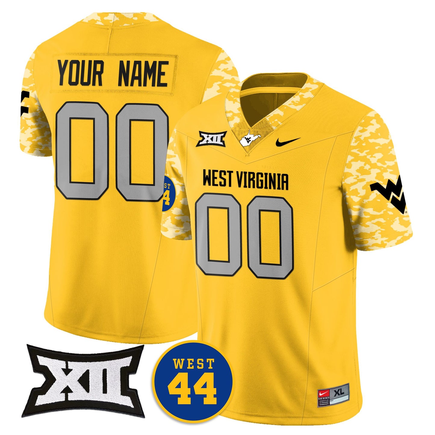 Custom West Virginia Mountaineers 2024 Vapor Limited Jersey - All Stitched - Honor Jerry West