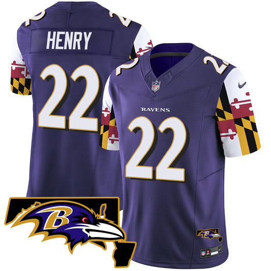 Ravens Maryland Flag Vapor Limited Jersey V2 - All Stitched