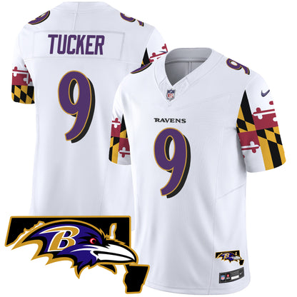 Ravens Maryland Flag Vapor Limited Jersey V2 - All Stitched