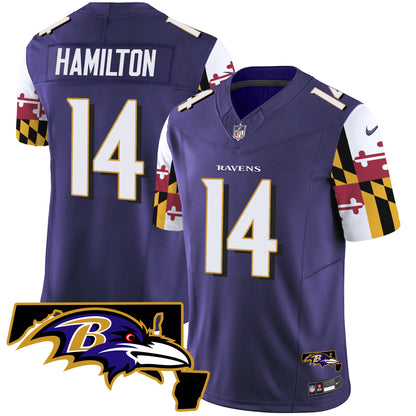 Ravens Maryland Flag Vapor Limited Jersey V2 - All Stitched