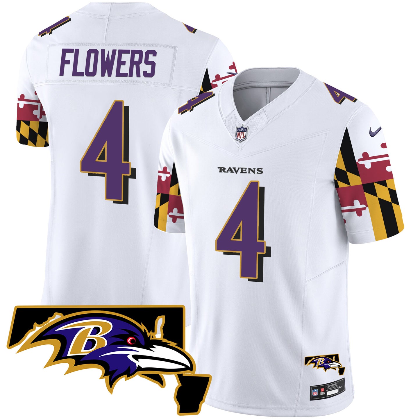 Ravens Maryland Flag Vapor Limited Jersey V2 - All Stitched