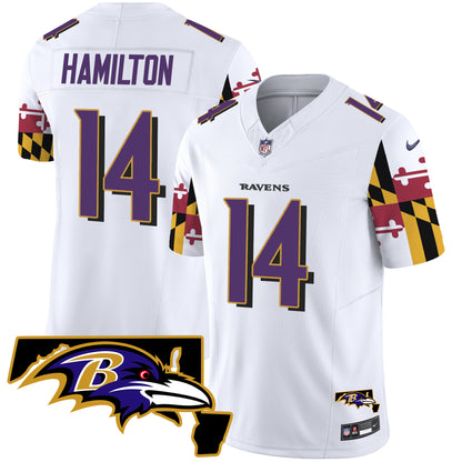 Ravens Maryland Flag Vapor Limited Jersey V2 - All Stitched