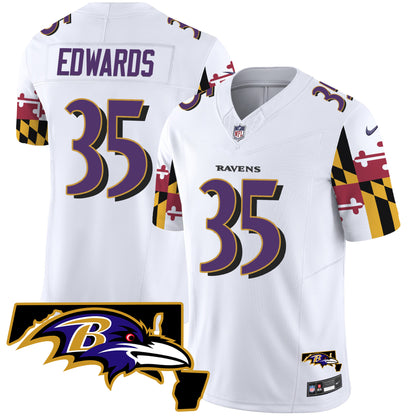 Ravens Maryland Flag Vapor Limited Jersey V2 - All Stitched