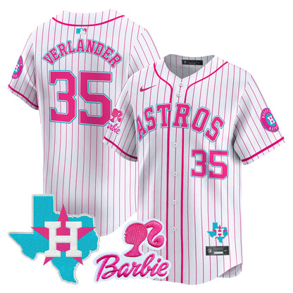 Astros Barbie Patch Vapor Premier Limited Jersey - All Stitched