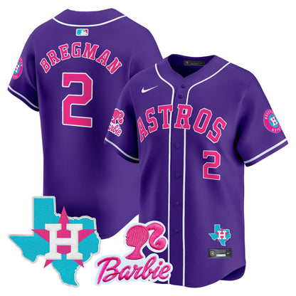 Astros Barbie Patch Vapor Premier Limited Jersey - All Stitched