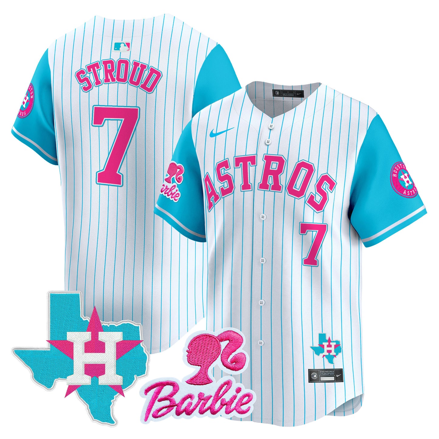 Astros Barbie Patch Vapor Premier Limited Jersey - All Stitched