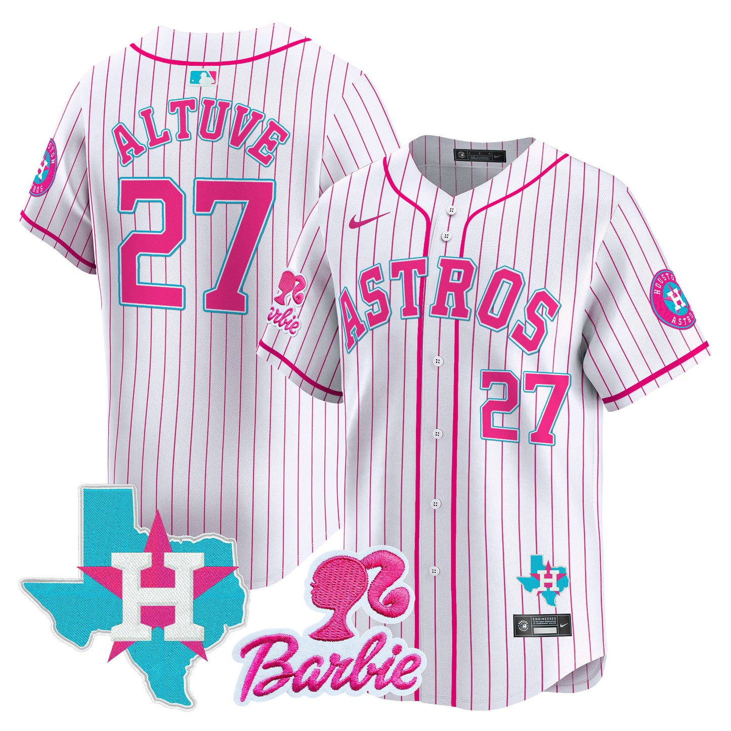 Astros Barbie Patch Vapor Premier Limited Jersey - All Stitched