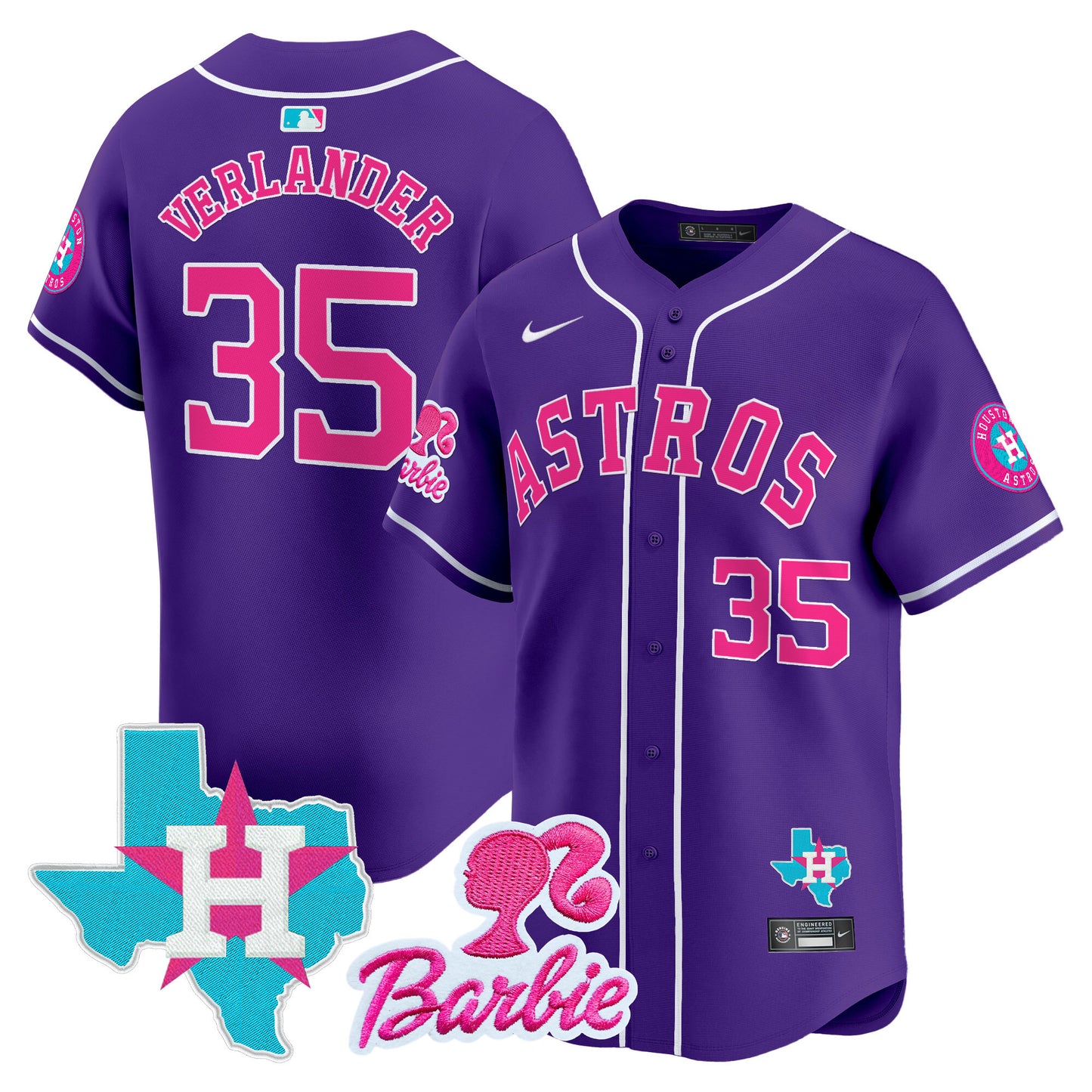 Astros Barbie Patch Vapor Premier Limited Jersey - All Stitched