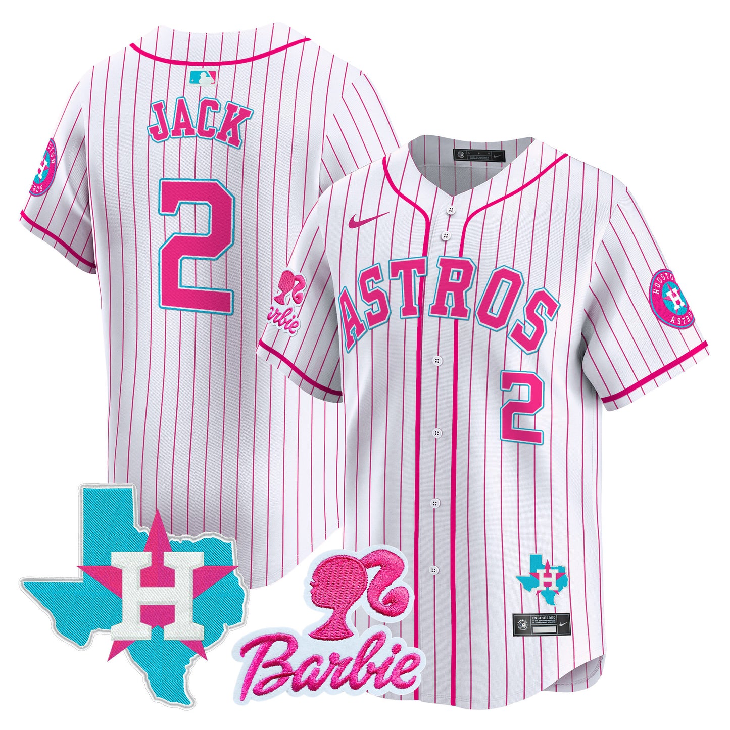 Astros Barbie Patch Vapor Premier Limited Jersey - All Stitched