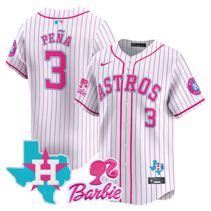 Astros Barbie Patch Vapor Premier Limited Jersey - All Stitched