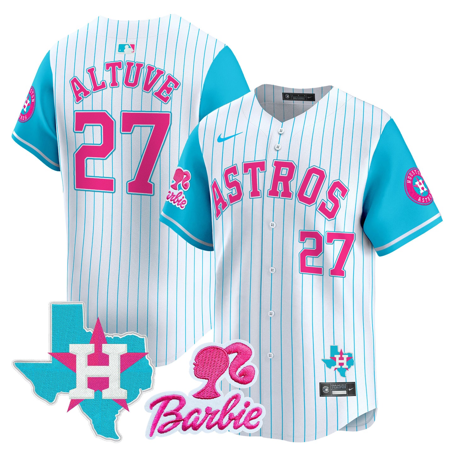 Astros Barbie Patch Vapor Premier Limited Jersey - All Stitched