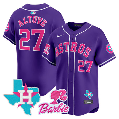 Astros Barbie Patch Vapor Premier Limited Jersey - All Stitched