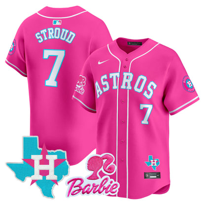 Astros Barbie Patch Vapor Premier Limited Jersey - All Stitched