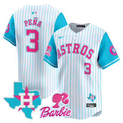 Astros Barbie Patch Vapor Premier Limited Jersey - All Stitched