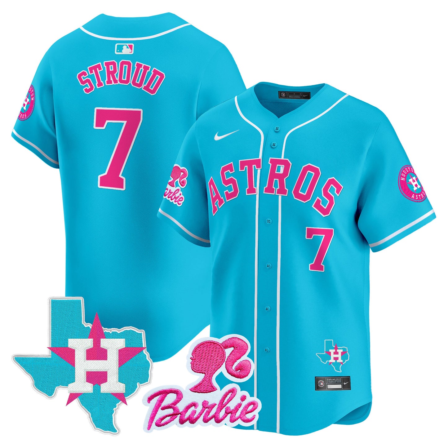 Astros Barbie Patch Vapor Premier Limited Jersey - All Stitched