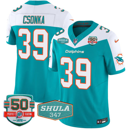 Dolphins Shula 347 Patch Vapor Limited Jersey V2 - All Stitched