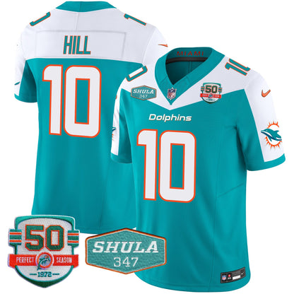 Dolphins Shula 347 Patch Vapor Limited Jersey V2 - All Stitched