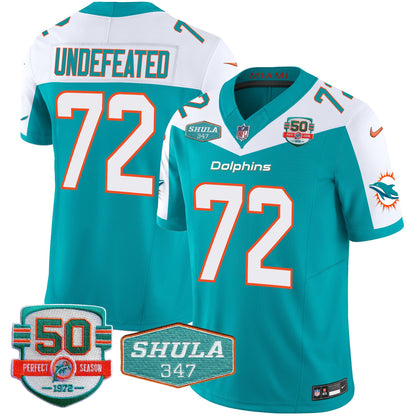 Dolphins Shula 347 Patch Vapor Limited Jersey V2 - All Stitched