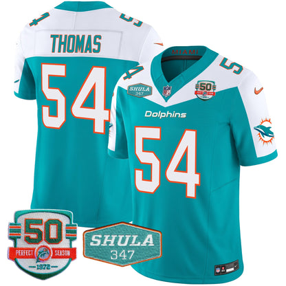 Dolphins Shula 347 Patch Vapor Limited Jersey V2 - All Stitched